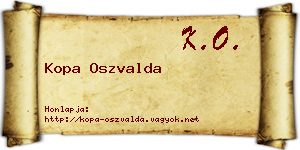 Kopa Oszvalda névjegykártya